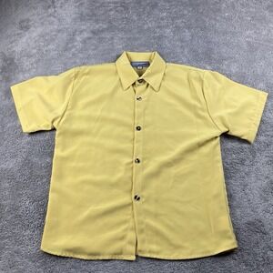 Lavana USA Shirt Buttons Womens 12 Yellow Short Sleeve